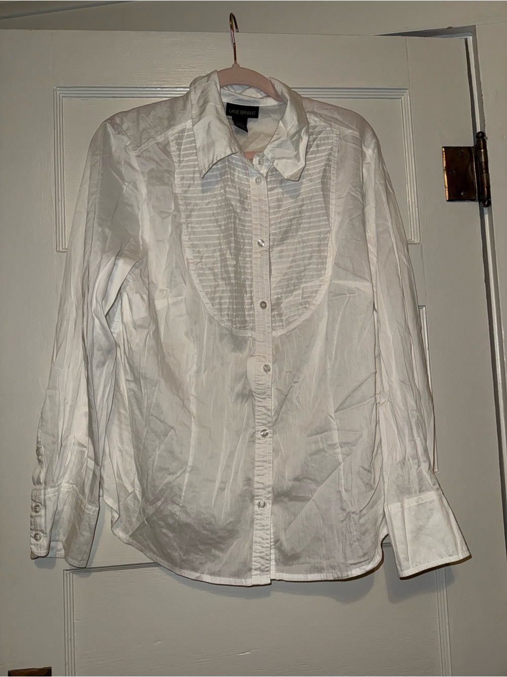 White Button-Up Dress Shirt - Classic Tuxedo Bib Style